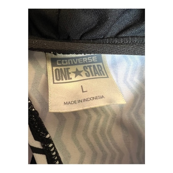 CONVERSE Bandeau Diamond Zigzag Black & White Strapless Swim Top Womens Large - Picture 9 of 11